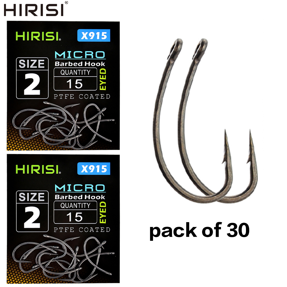 Hirisi 30x 鯉釣りフックアイマイクロバーブ高炭素鋼 - Fishing Hook Offset のレビューと価格