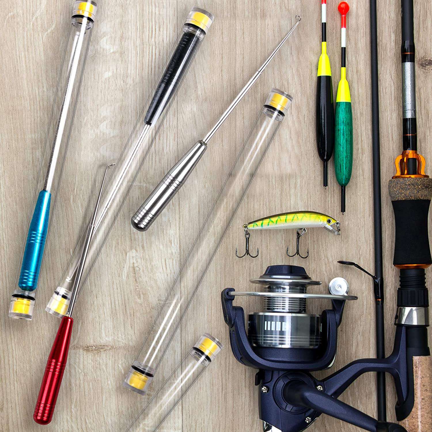 【新製品B63C】釣り針外しツール4個セット、収納チューブ付 - Fishing Hook Sharpener のレビューと価格
