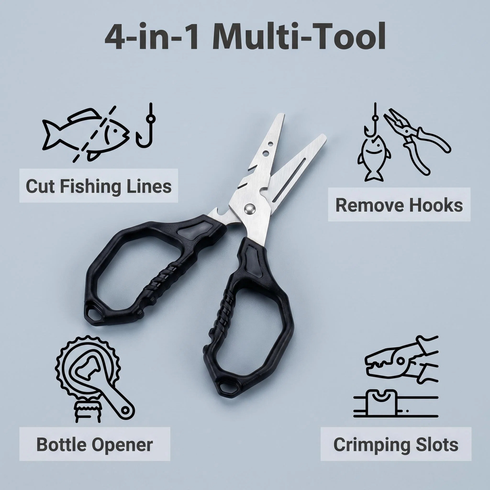 多機能釣り用ハサミ ステンレス鋼ラインカッター フックリムー - Fishing Hook Sharpener のレビューと価格