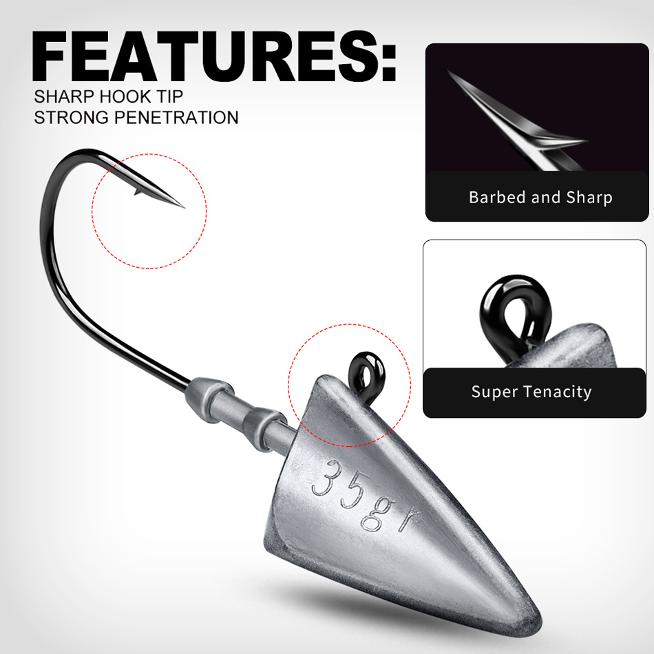 WODJYJトライアングルヘッドフック 7g 10g 15g - Fishing Hook Offset のレビューと価格