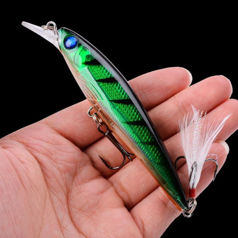 リアルなミノー釣り用ルアー、鋭いトレブルフック、フェザーテー - Fishing Hook Treble のレビューと価格