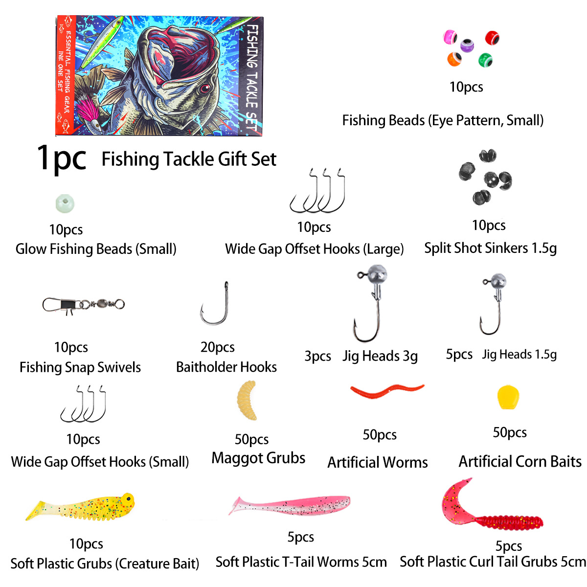 オールインワン釣り用ルアーキット収納ボックス、ソフトカーリー - Fishing Hook Box のレビューと価格